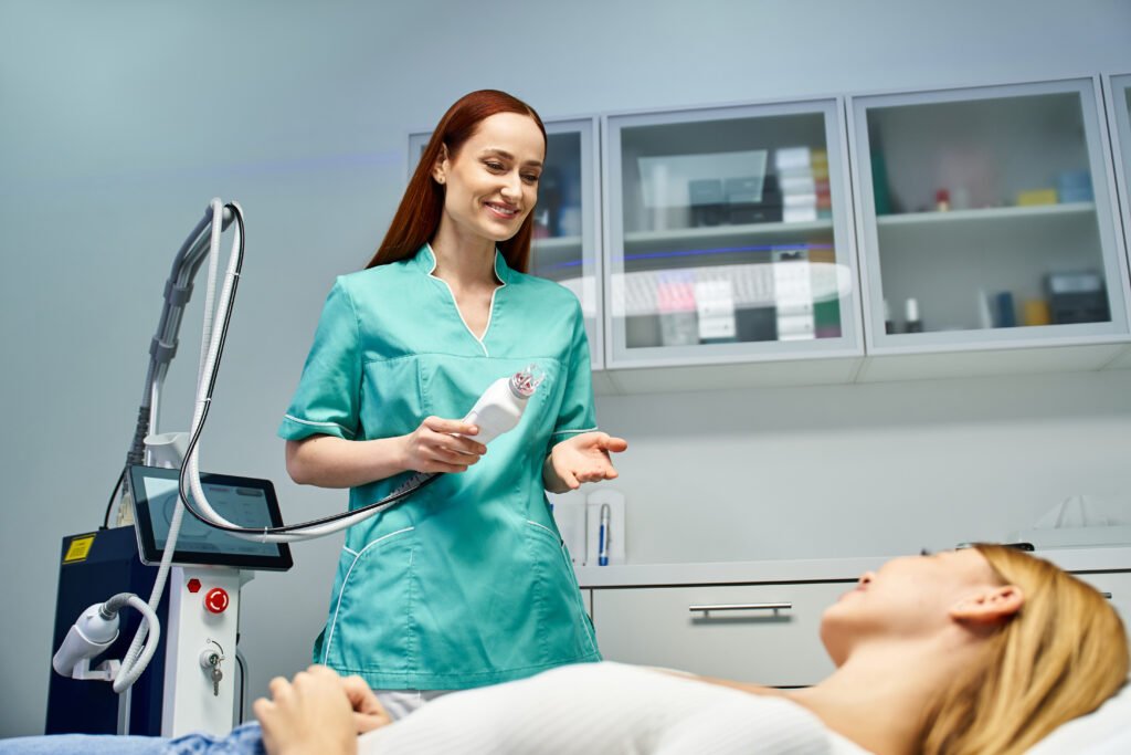 young woman experiences a dermatology procedure wi 2025 06 05 15 59 48 utc